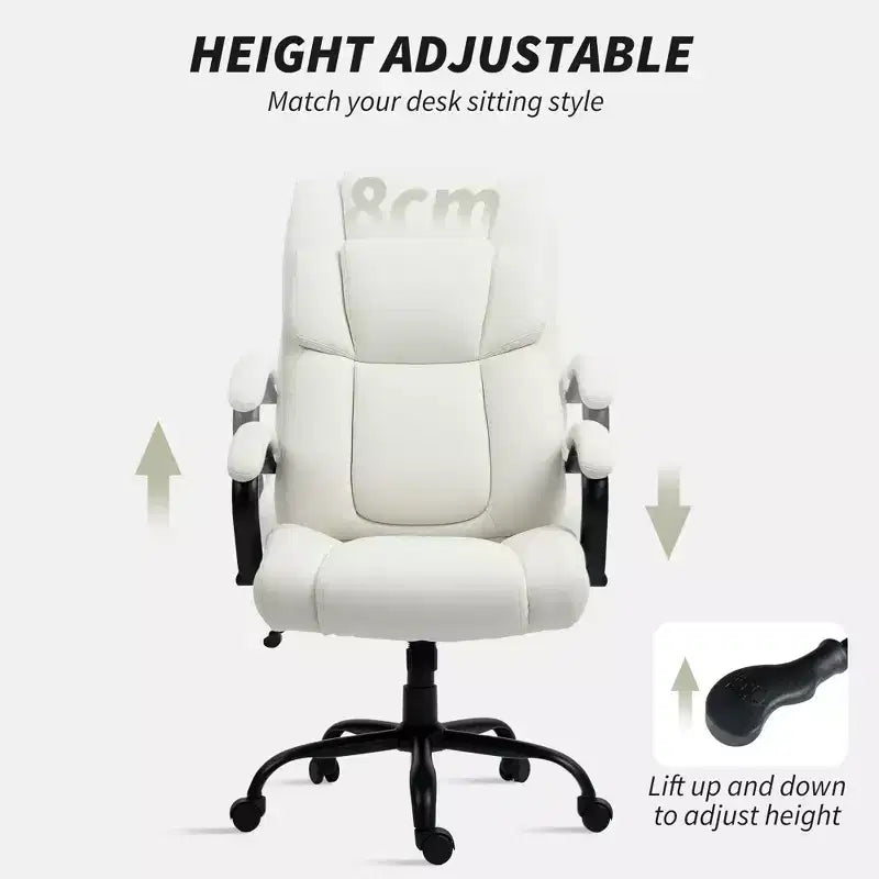Vinsetto High Back Big and Tall Executive Office Chair 485lbs with Wide Seat Computer Desk Chair with Linen Fabric Swivel Wheels