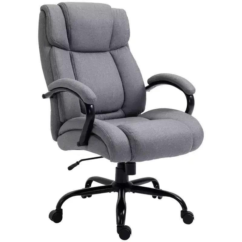 Vinsetto High Back Big and Tall Executive Office Chair 485lbs with Wide Seat Computer Desk Chair with Linen Fabric Swivel Wheels