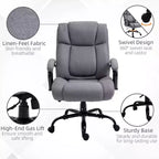 Vinsetto High Back Big and Tall Executive Office Chair 485lbs with Wide Seat Computer Desk Chair with Linen Fabric Swivel Wheels