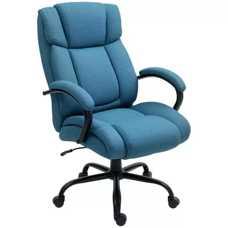 Vinsetto High Back Big and Tall Executive Office Chair 485lbs with Wide Seat Computer Desk Chair with Linen Fabric Swivel Wheels