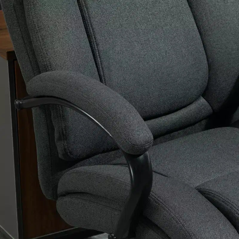 Vinsetto High Back Big and Tall Executive Office Chair 485lbs with Wide Seat Computer Desk Chair with Linen Fabric Swivel Wheels