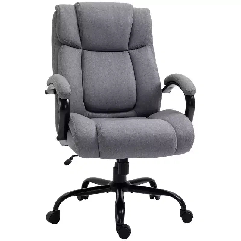 Vinsetto High Back Big and Tall Executive Office Chair 485lbs with Wide Seat Computer Desk Chair with Linen Fabric Swivel Wheels
