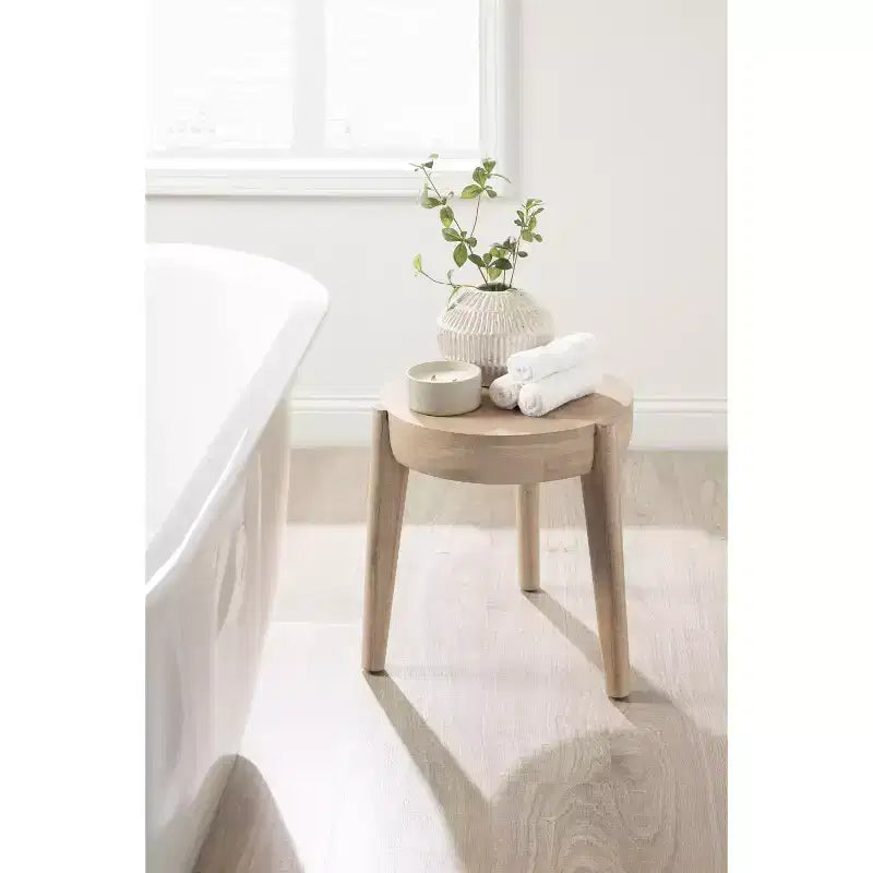 Kate and Laurel Vola Wood Side Table, 17x17x18, Natural