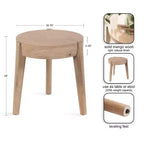 Kate and Laurel Vola Wood Side Table, 17x17x18, Natural