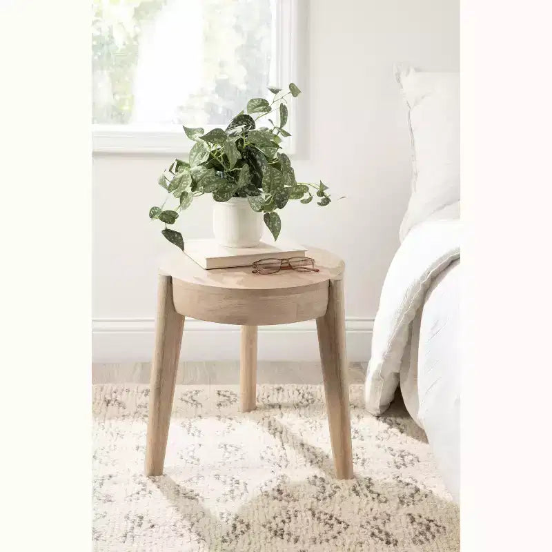 Kate and Laurel Vola Wood Side Table, 17x17x18, Natural