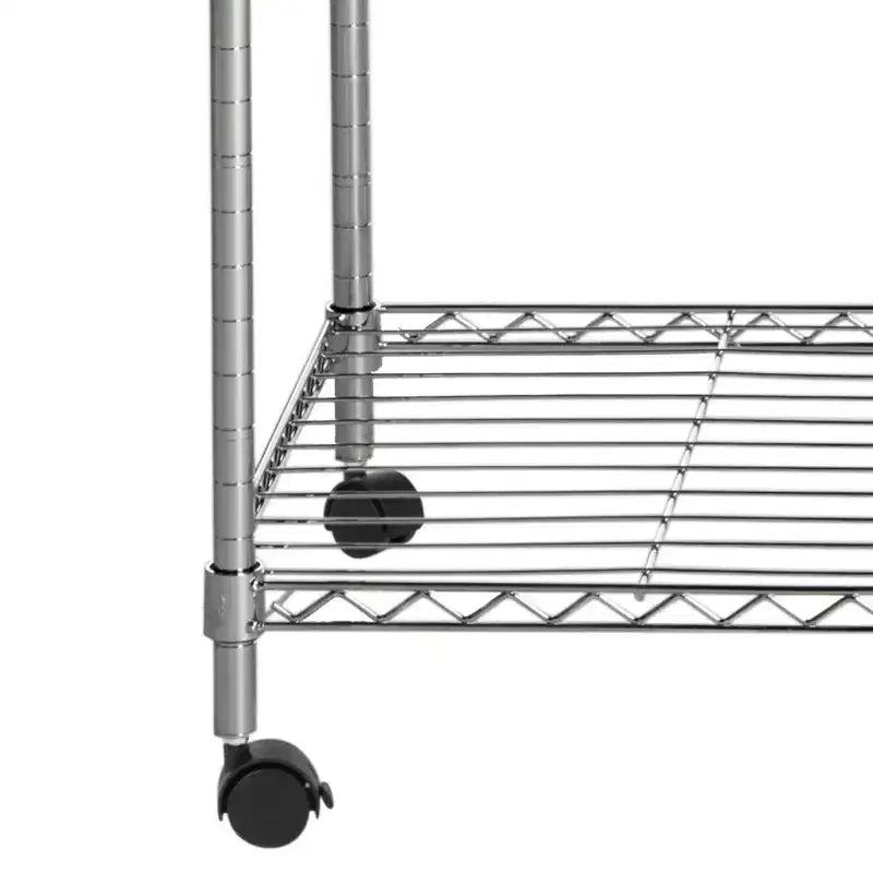 Betsy Adjustable Garment Rack (Optional Casters/Wheels) - HAC1008 - Chrome - Safavieh