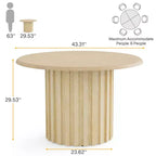 Lantine 43.3 Farmhouse Round Dining Table for 4