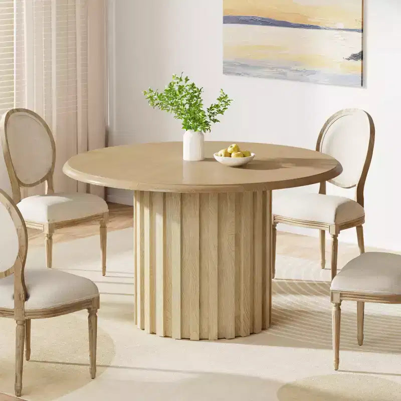 Lantine 43.3 Farmhouse Round Dining Table for 4
