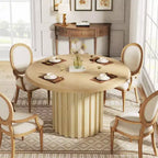 Lantine 43.3 Farmhouse Round Dining Table for 4