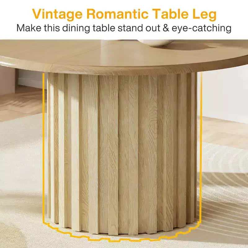 Lantine 43.3 Farmhouse Round Dining Table for 4