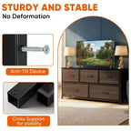 JIONJOY 5 - Drawer Dresser Fabric Dresser Storage Unit Side Table with Metal Frame