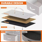 JIONJOY 5 - Drawer Dresser Fabric Dresser Storage Unit Side Table with Metal Frame