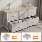 JIONJOY 5 - Drawer Dresser Fabric Dresser Storage Unit Side Table with Metal Frame