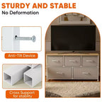 JIONJOY 5 - Drawer Dresser Fabric Dresser Storage Unit Side Table with Metal Frame