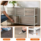 JIONJOY 5 - Drawer Dresser Fabric Dresser Storage Unit Side Table with Metal Frame