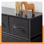 JIONJOY 5 - Drawer Dresser Fabric Dresser Storage Unit Side Table with Metal Frame