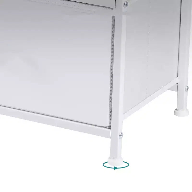 JIONJOY 5 - Drawer Dresser Fabric Dresser Storage Unit Side Table with Metal Frame