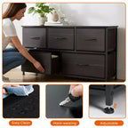 JIONJOY 5 - Drawer Dresser Fabric Dresser Storage Unit Side Table with Metal Frame