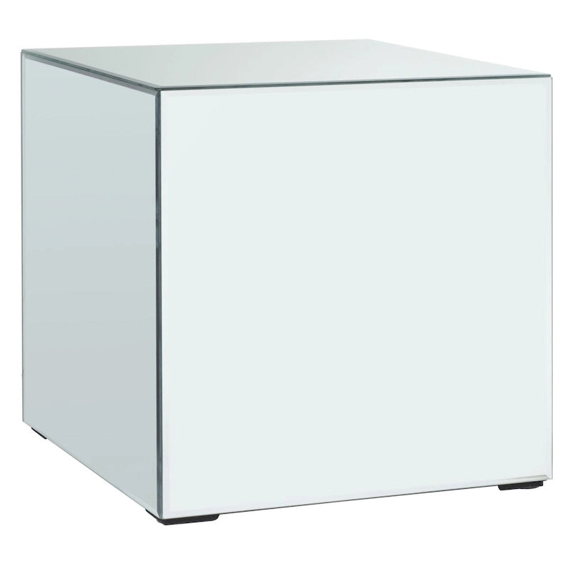 Tavolino d'appoggio con finitura a specchio, finitura completamente a specchio, 40,6 cm L x 40,6 cm P x 40,6 cm H, design salva-spazio
