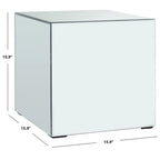 Tavolino d'appoggio con finitura a specchio, finitura completamente a specchio, 40,6 cm L x 40,6 cm P x 40,6 cm H, design salva-spazio