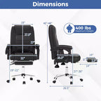Costway Massage Adjustable Executive Chair 400 LBS Big & Tall Office Chair Black