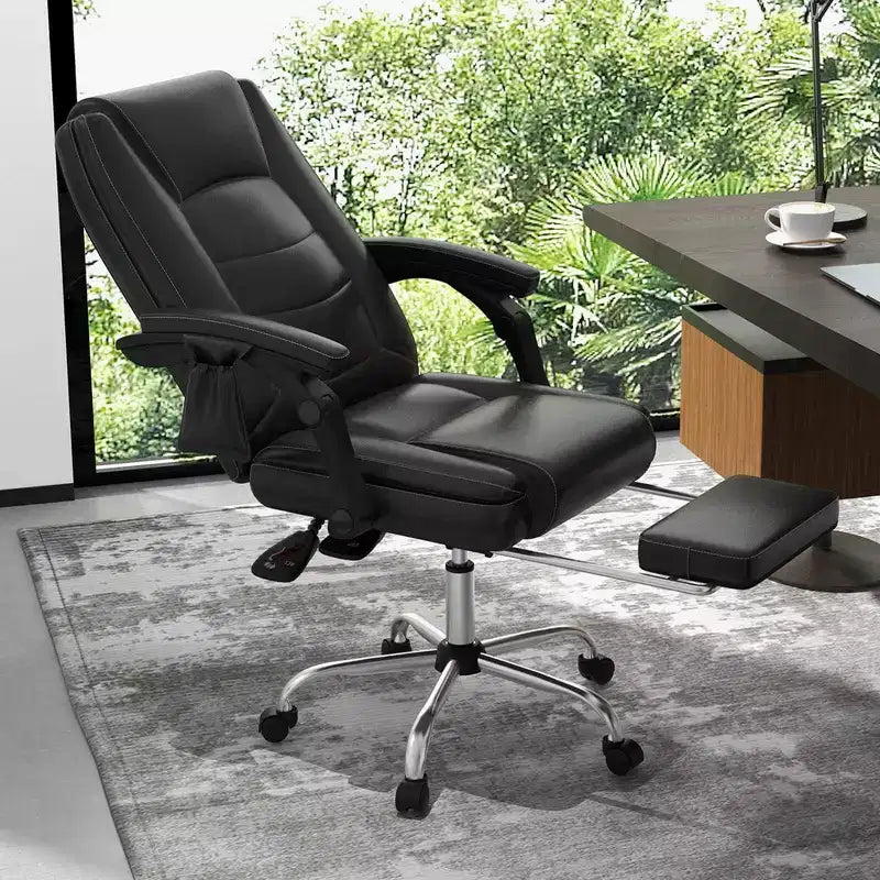 Costway Massage Adjustable Executive Chair 400 LBS Big & Tall Office Chair Black