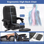 Costway Massage Adjustable Executive Chair 400 LBS Big & Tall Office Chair Black