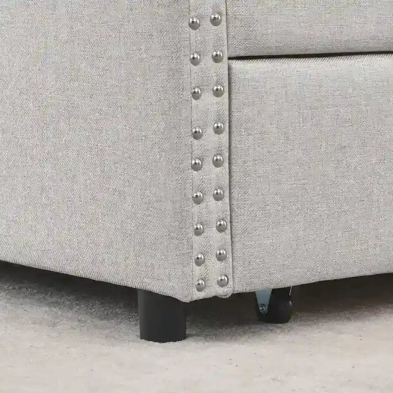 Divano Letto con Cassetti Imbottito Trapuntato