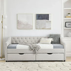 Divano Letto con Cassetti Imbottito Trapuntato