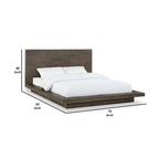 Letto matrimoniale Nels Pine Wood Platform, Base a plinto, Marrone anticato