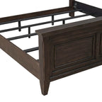Letto imbottito Paradise Valley color marrone sella, cassettiera con specchio e comodino