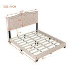 Letto a piattaforma Queen Size imbottito in velluto con testiera trapuntata