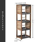 Evideco French Home Goods Bath Linen Storage Floor Shelf Elements Acacia - Gray Wood