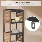 Evideco French Home Goods Bath Linen Storage Floor Shelf Elements Acacia - Gray Wood
