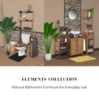Evideco French Home Goods Bath Linen Storage Floor Shelf Elements Acacia - Gray Wood