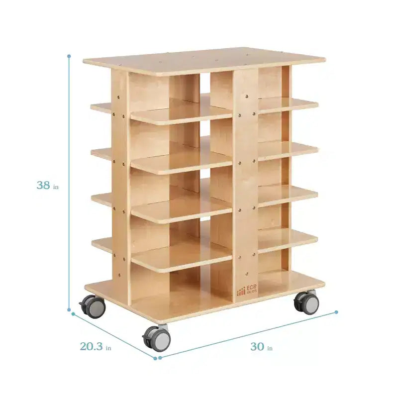 ECR4Kids 20-Compartment Mobile Storage Tower and 20 Cubby Bins, 5x4, Kids Furniture