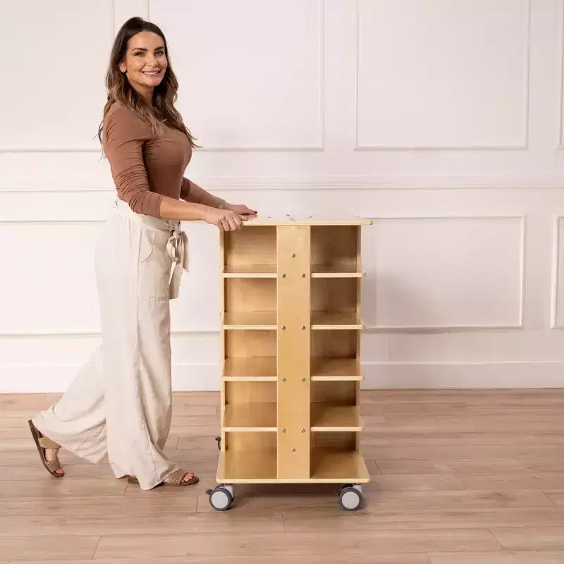 ECR4Kids 20-Compartment Mobile Storage Tower and 20 Cubby Bins, 5x4, Kids Furniture