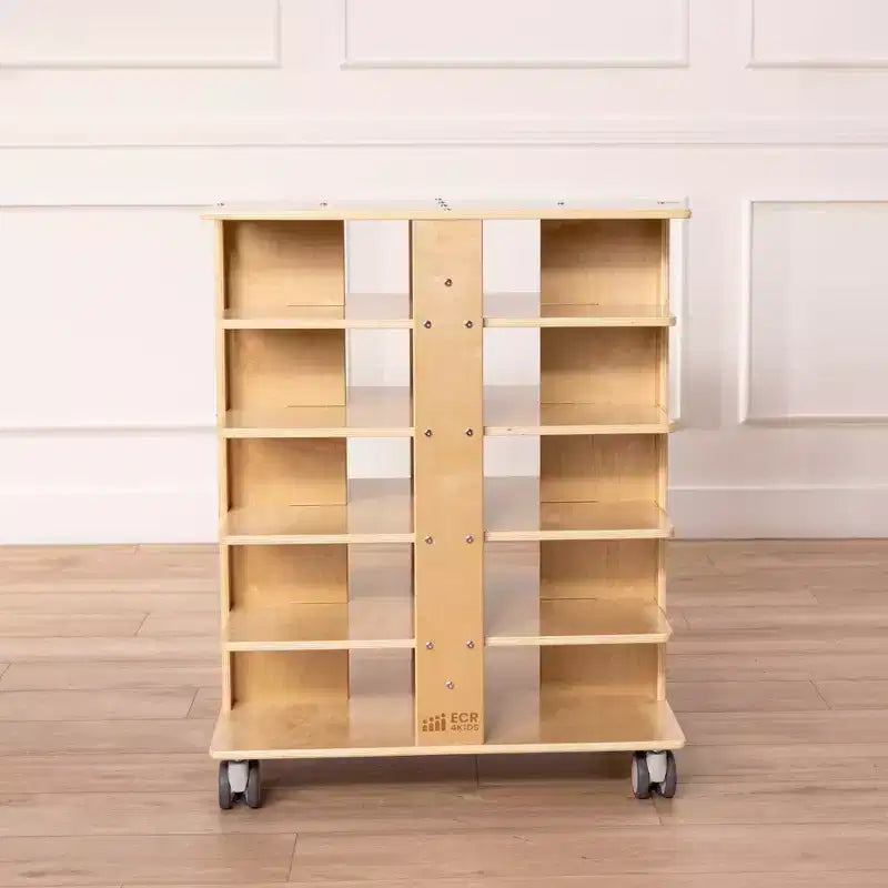 ECR4Kids 20-Compartment Mobile Storage Tower and 20 Cubby Bins, 5x4, Kids Furniture