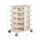 ECR4Kids 20-Compartment Mobile Storage Tower and 20 Cubby Bins, 5x4, Kids Furniture