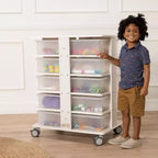 ECR4Kids 20-Compartment Mobile Storage Tower and 20 Cubby Bins, 5x4, Kids Furniture