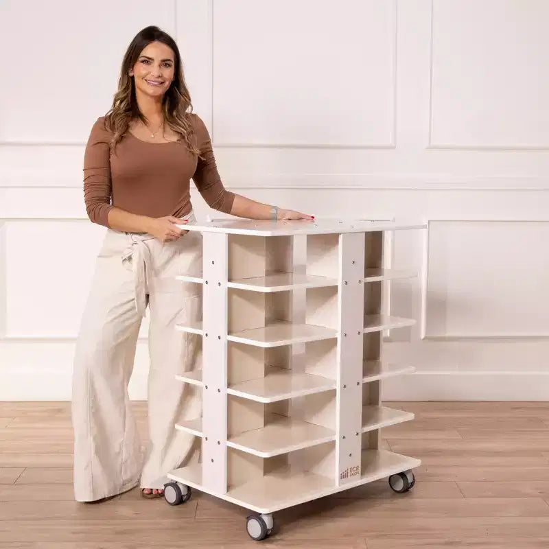 ECR4Kids 20-Compartment Mobile Storage Tower and 20 Cubby Bins, 5x4, Kids Furniture
