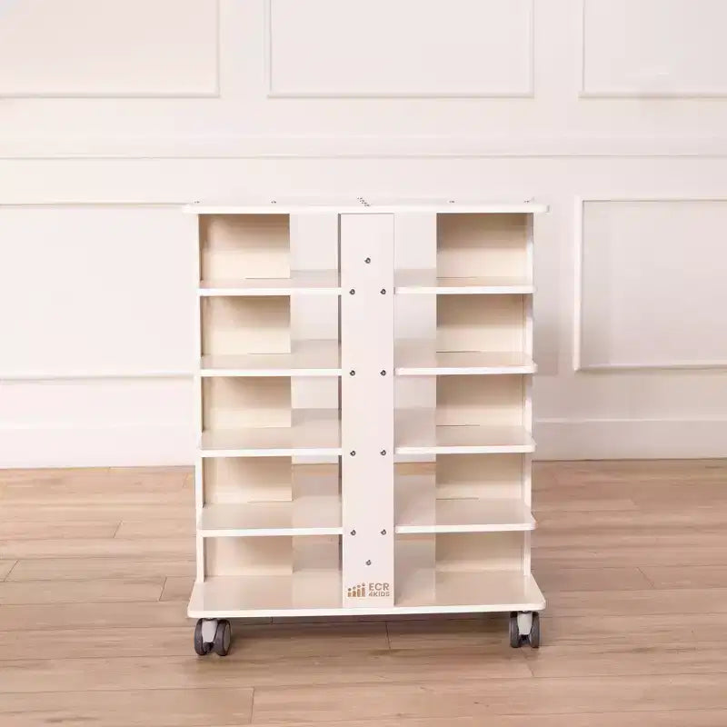 ECR4Kids 20-Compartment Mobile Storage Tower and 20 Cubby Bins, 5x4, Kids Furniture