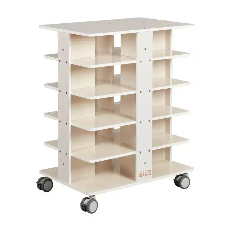 ECR4Kids 20-Compartment Mobile Storage Tower and 20 Cubby Bins, 5x4, Kids Furniture