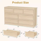 Whizmax 7 Drawer Dresser for Bedroom, Wooden Double Dresser Organizer with Storage, Modern Chest of Drawers for Bedroom, Living Room, Nursery
