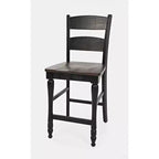 Jofran, Ladderback Counter Stool (Set of 2), Black
