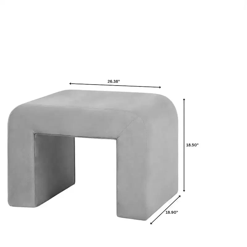 LeisureMod Modern 26 Velvet Boucle Upholstered Bench with Padded Seat, Accent Seating for Living Room, Bedroom, or Entryway