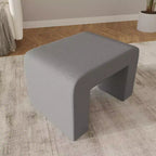 LeisureMod Modern 26 Velvet Boucle Upholstered Bench with Padded Seat, Accent Seating for Living Room, Bedroom, or Entryway