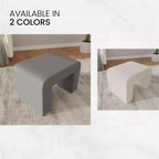 LeisureMod Modern 26 Velvet Boucle Upholstered Bench with Padded Seat, Accent Seating for Living Room, Bedroom, or Entryway