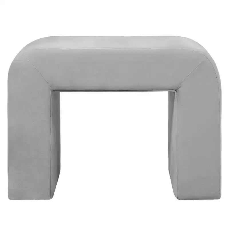 LeisureMod Modern 26 Velvet Boucle Upholstered Bench with Padded Seat, Accent Seating for Living Room, Bedroom, or Entryway