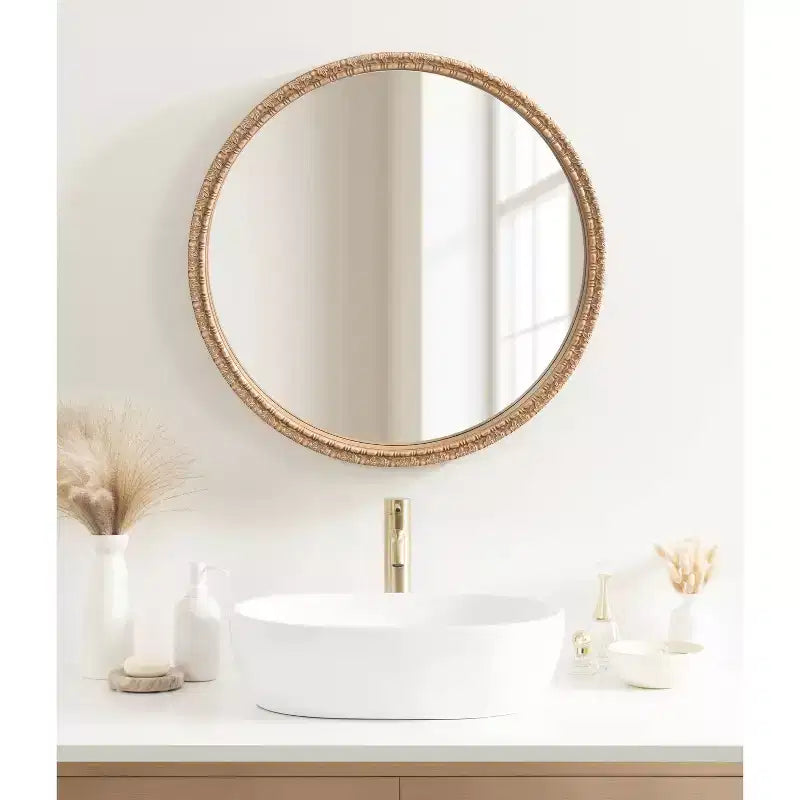 Kate & Laurel All Things Decor 30x30 Stallworth Decorative Round Mirror